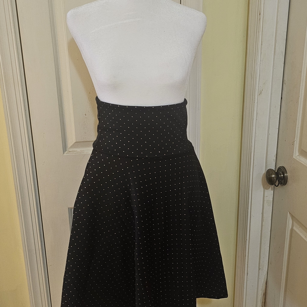Honey and Lace Black Knee-Length A-Line Skirt